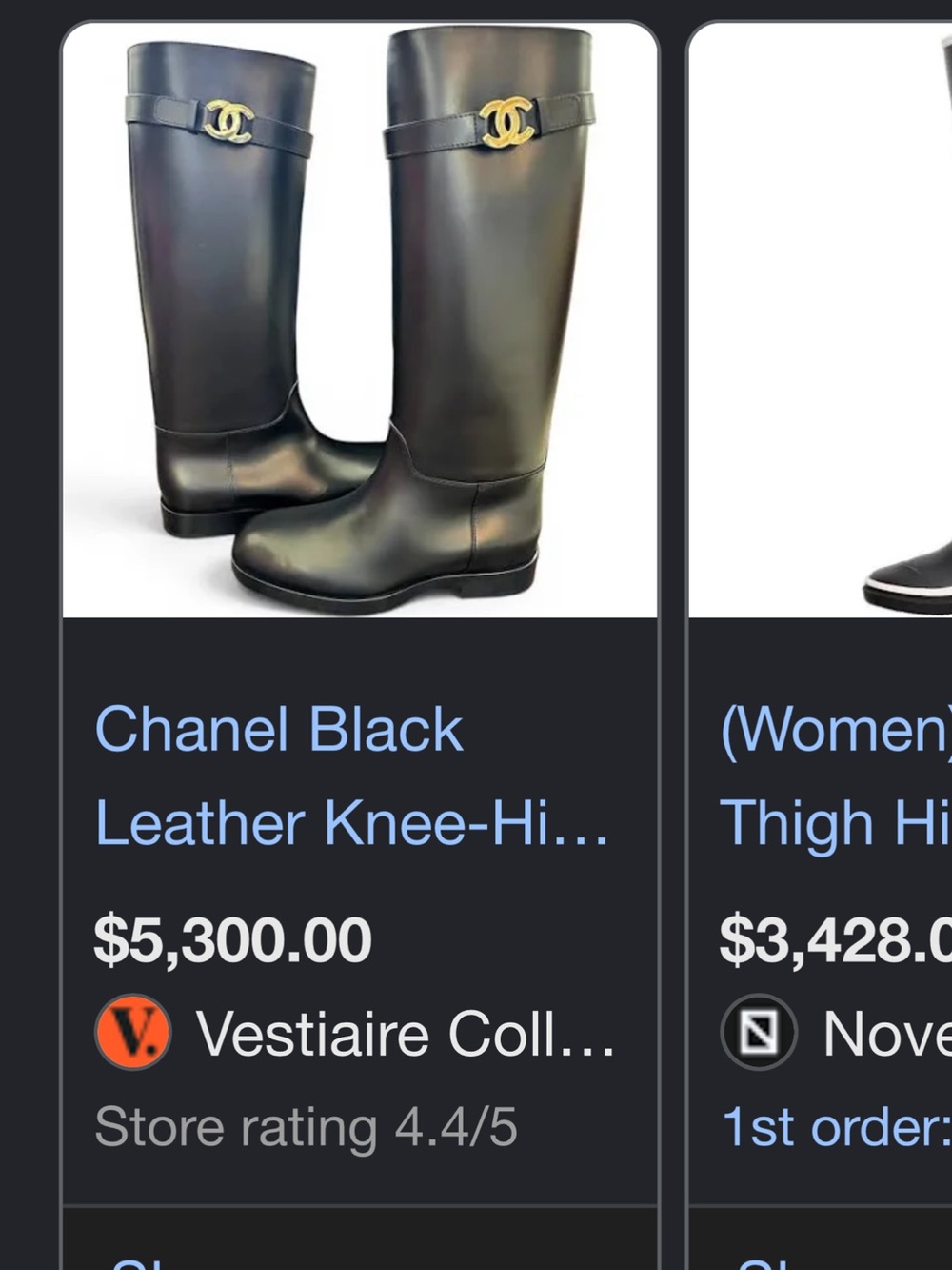 Brand New Matthieu Blazy Chanel Black Tall Boots - Picture 3 of 4